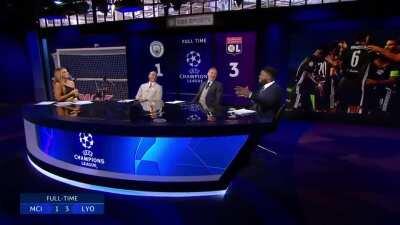 Jamie Carragher and Micah Richards reaction to Sterling's miss (CBS Sports Network)