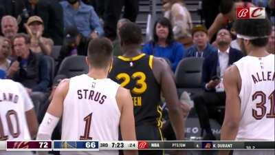 [Highlight] Jarrett Allen laughs off Draymond Green getting in his face, one minute before Draymond is ejected