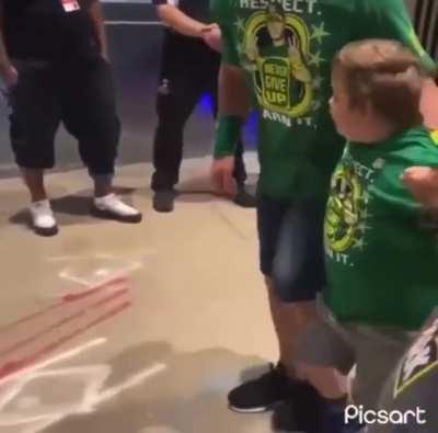 John Cena has granted over 650 wishes to children battling life-threatening illnesses through the make-a-wish foundation since 2004. That's almost one per week for 16+ straight years. Here's his interaction with a fan recently.