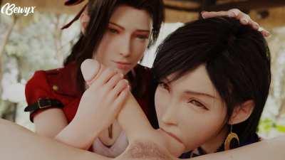 Tifa and Aerith's double-team attack (Bewyx)