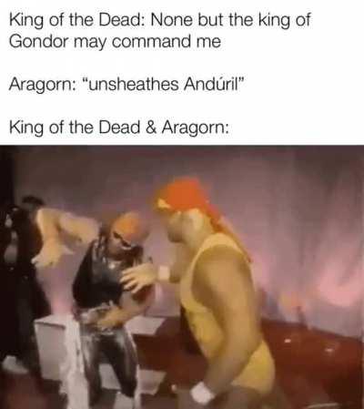 The dead do not suffer the living to pass!