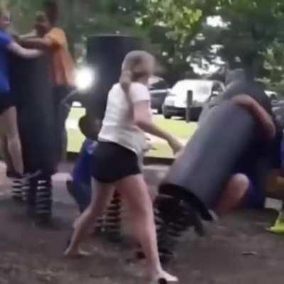 If we look closely we can see her soul been thrown out of the body