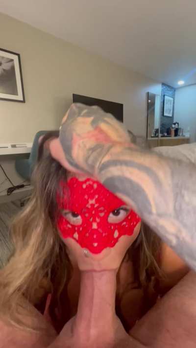 There’s something sexy about a Hotwife only able to make it halfway down her bulls cock before it gags her completely. The gags feel so good massaging my bwc