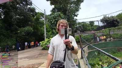 Nordic man disrespects pet goat