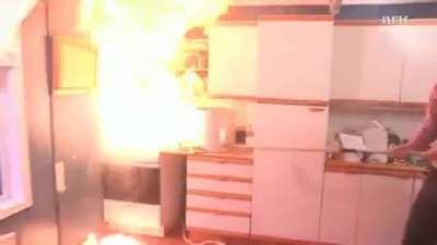 Why you don't use water to put out a grease fire