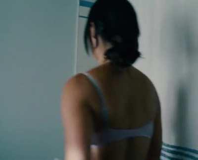 Undressing to shower