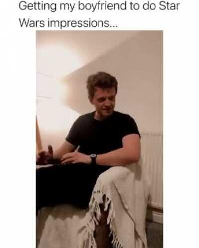 Guy does Star Wars voices.