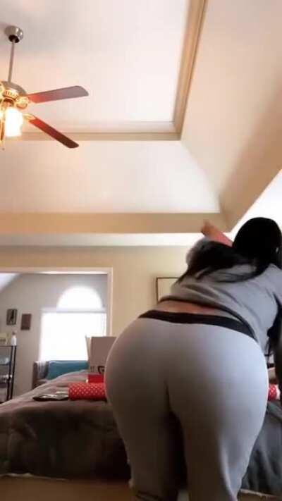 She loves to show her ass. Can't believe it's not in lingerie anymore