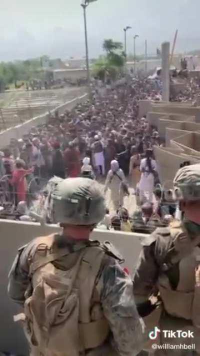 Taliban right outside of Hamid Karzai Airport in Kabul, Afghanistan