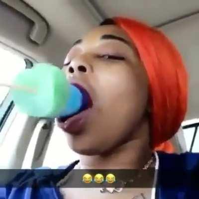 Thot sucking lollipop