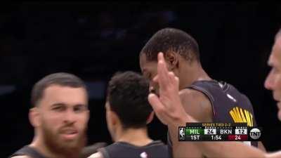 [Highlight] Kevin Durant hits the pull jumper and gets the foul on PJ Tucker