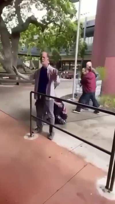 Girl with a hammer gets pepper sprayed at school.