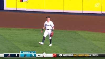 [Highlight] [Highlight] Peyton Burdick robs Matt Olson at the wall.