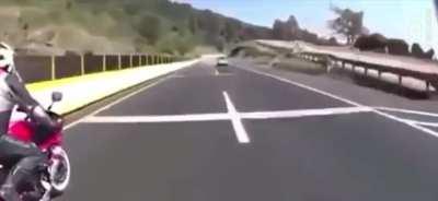 High speed biker obliterates upon crashing