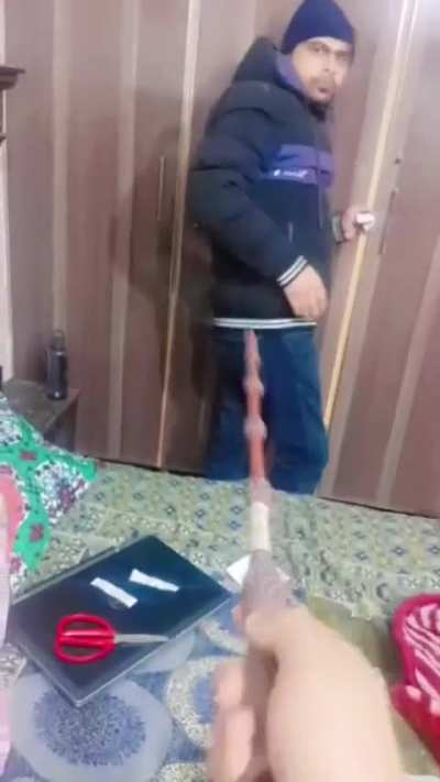 He wasn't expecting that he will shout after that shit.