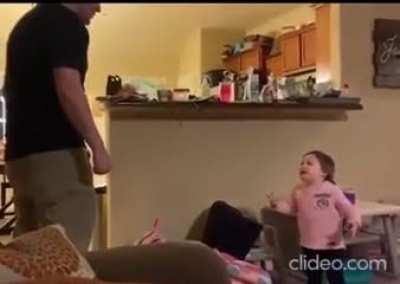 Twin corrects their father