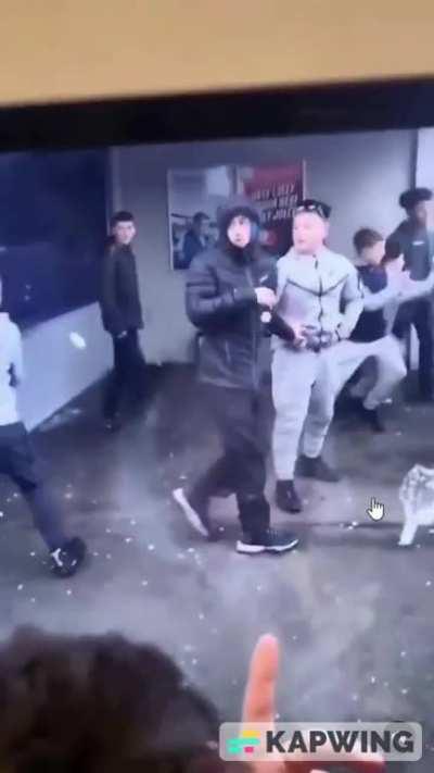 Acting brave until they need to escape away from football supporters