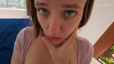 Sexy maid sucks cock for money in 30 sec