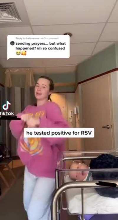 Mother doing a viral dance on TikTok with her baby seriously ill.