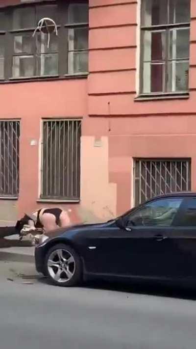 WCGW Fighting on a balcony