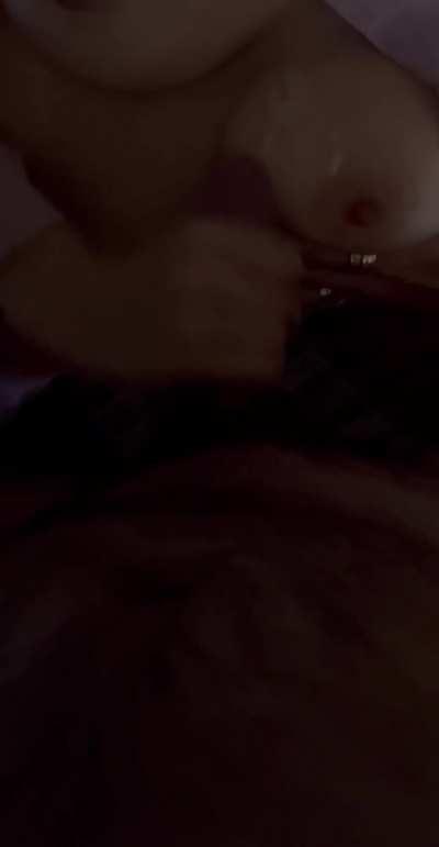 My wife finishing the job