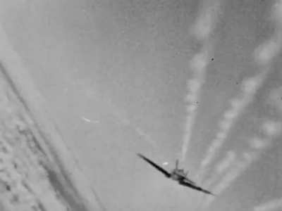 Bf 109 F gun camera installation in combat with the Spitfire Mk V over France in 1941