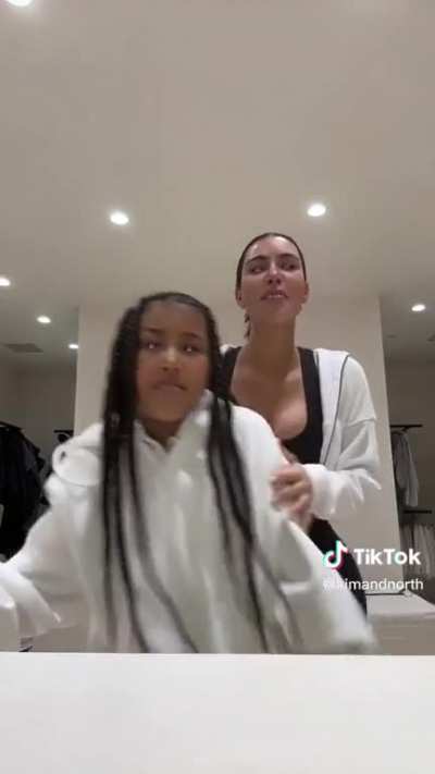 Kim K and North West dancing to Shake it Off by Taylor Swift on TikTok