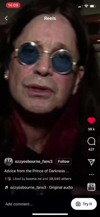 Failed after 6 days at band practise, lost all my confidence until I met the spirit of Ozzy Osbourne who had some wise words…