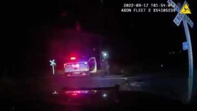 [Jeremy Jojola, 9 NEWS] WCGW When I park a police cruiser on train tracks.