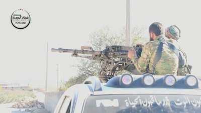 FSA al Hamza Division fighter engage ISIS in the battle Al Bab. 9th of December, 2016