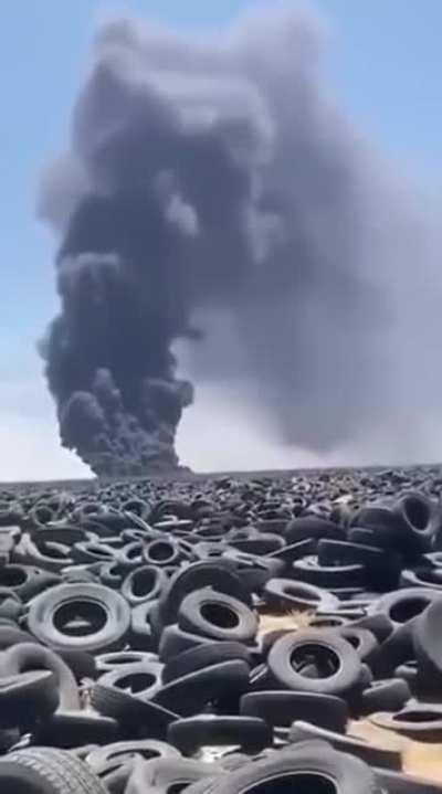 The world's largest tyre graveyard