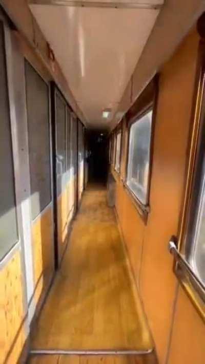 A train goes into a tunnel