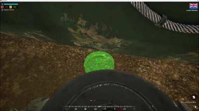 putting a mine between the tires