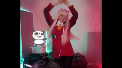 Jeannie dancing with the panda!