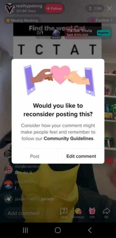 tik tok live was a mistake