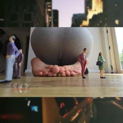 You tinies need to be careful. One wrong move and you could have been crushed by my ass and feet! 😳🍑