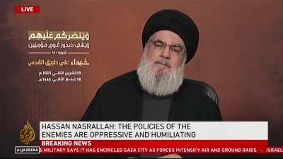 In light of Nasrallah's latest speech