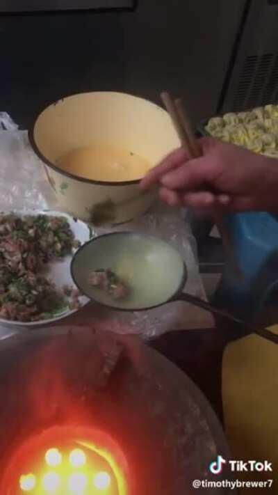 The way these egg dumplings are made