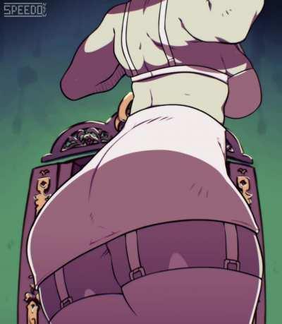 Alcina Dimitrescu takes a seat (Speedo) [Resident Evil]