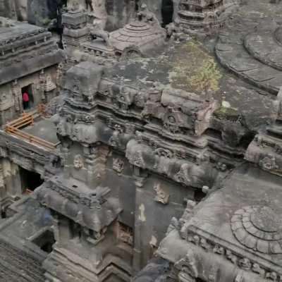 The Kailasha or Kailashanatha temple is the largest of the rock-cut Hindu temples at the Ellora Caves, Aurangabad District, Maharashtra, India