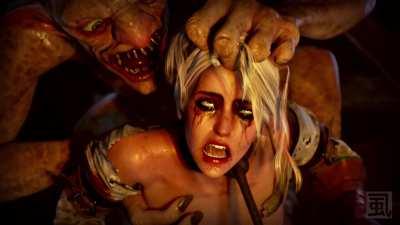 Ciri captured and pounded (Shirami)
