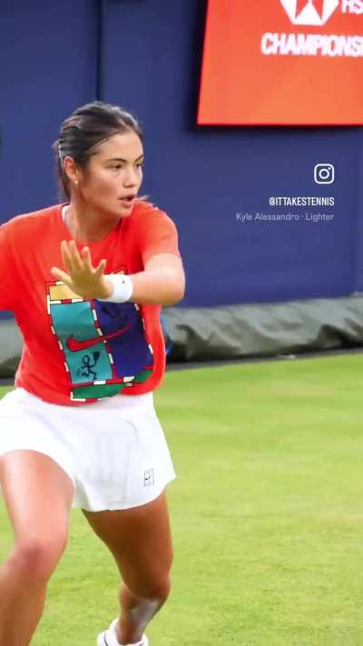 Emma practicing at Queens earlier this week 🌱