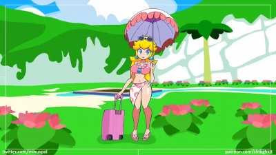 Peach enjoying her vacation
