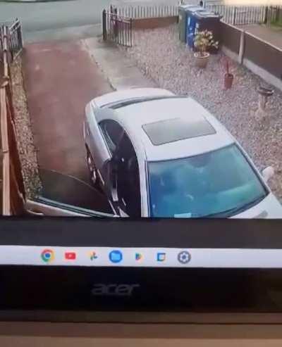 To move the car forward to free the door