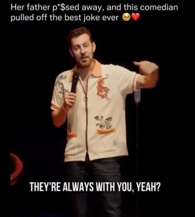 This guy just healed her pain and it will be the last time she buys a seat for her late father 