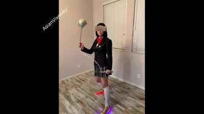 Schoolgirl Gogo from Kill Bill roasts and dominates you in bed