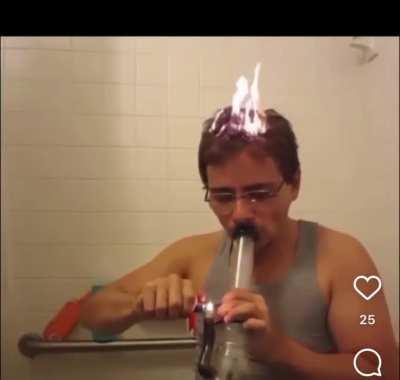 Imagine lighting your head on fire for 25 instagram likes