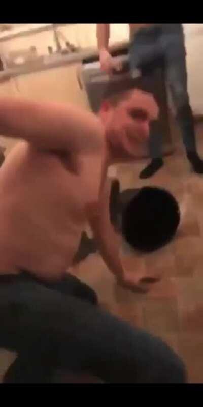 Jumping head first into a bucket of water