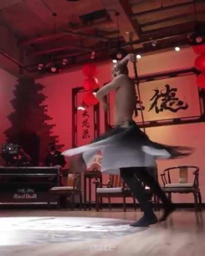 Titor Tsai performing Sword Neck in Taiwan
