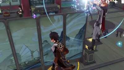 Parkouring in a tea shop: